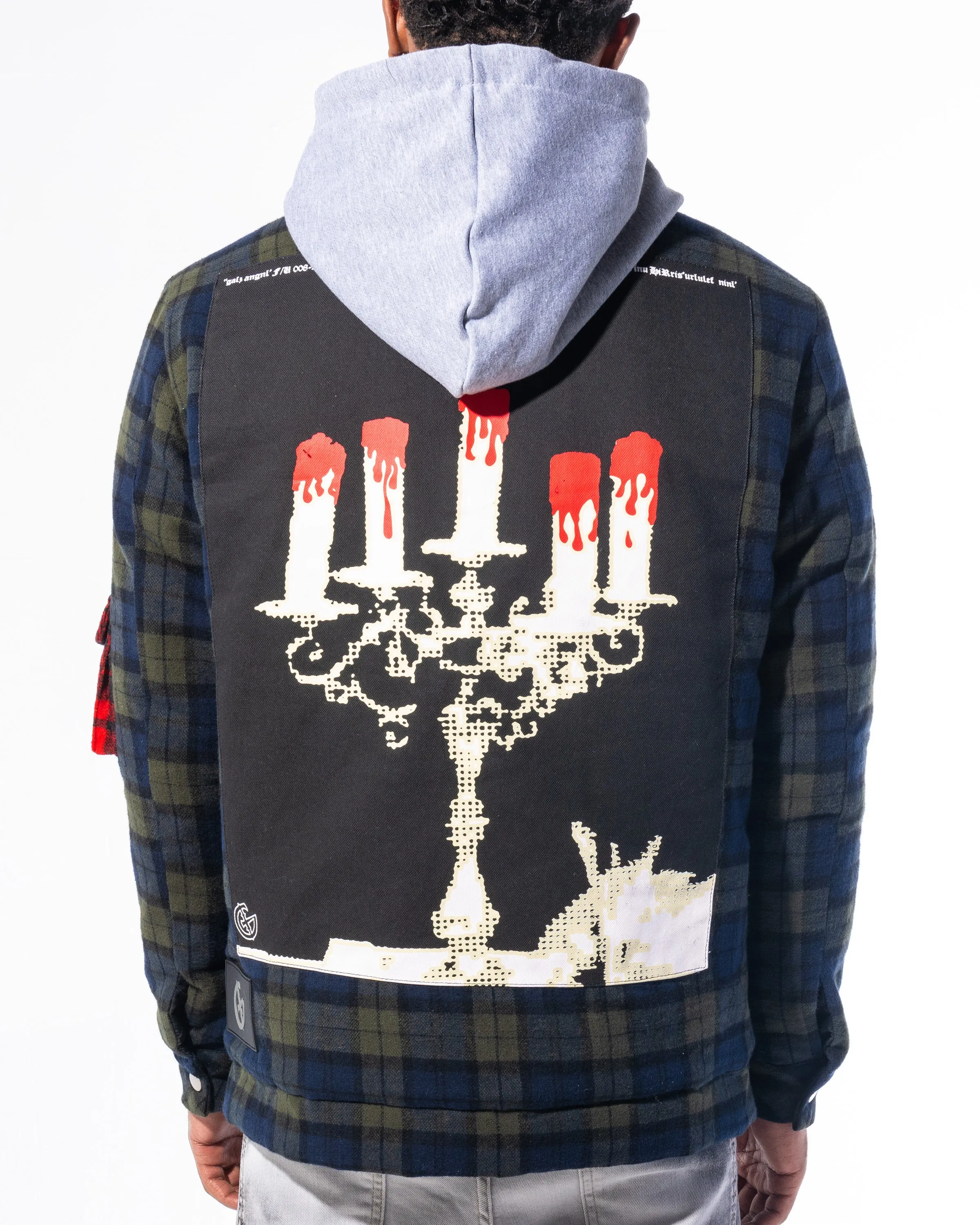 "ACCOMPLICE" FLANNEL (OLIVE/NAVY COMBO)