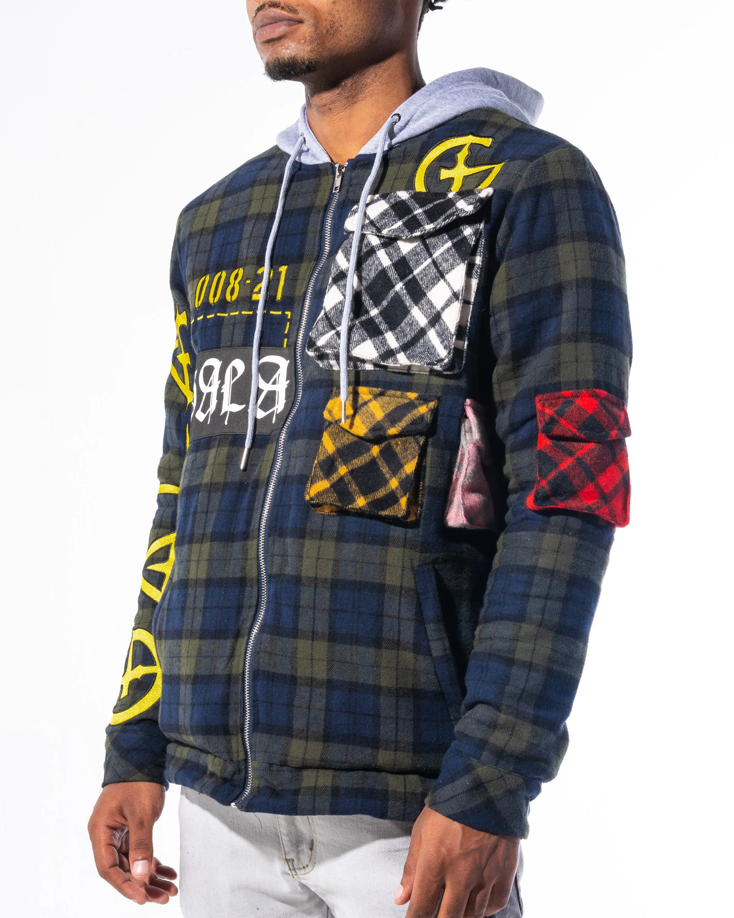 "ACCOMPLICE" FLANNEL (OLIVE/NAVY COMBO)