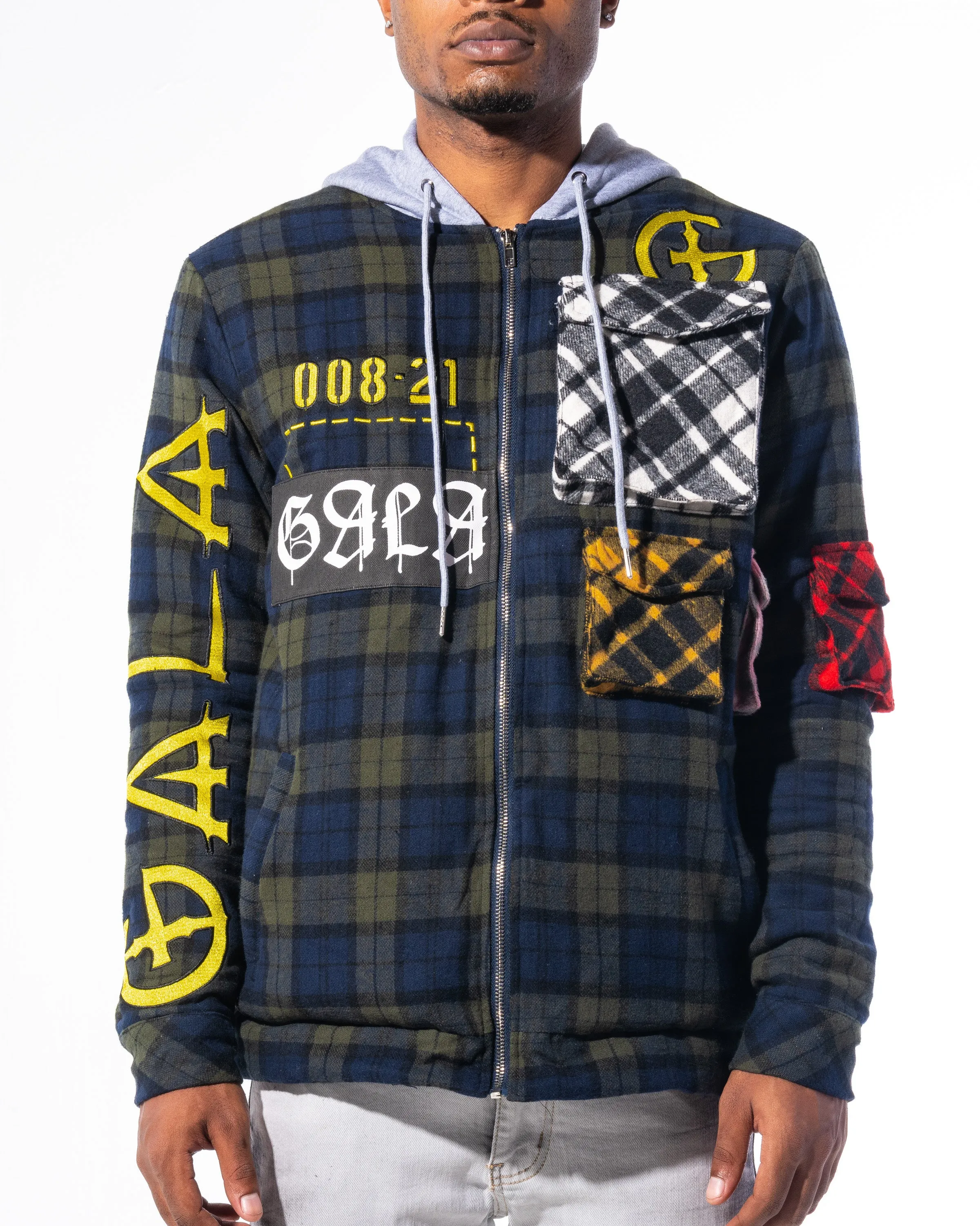 "ACCOMPLICE" FLANNEL (OLIVE/NAVY COMBO)
