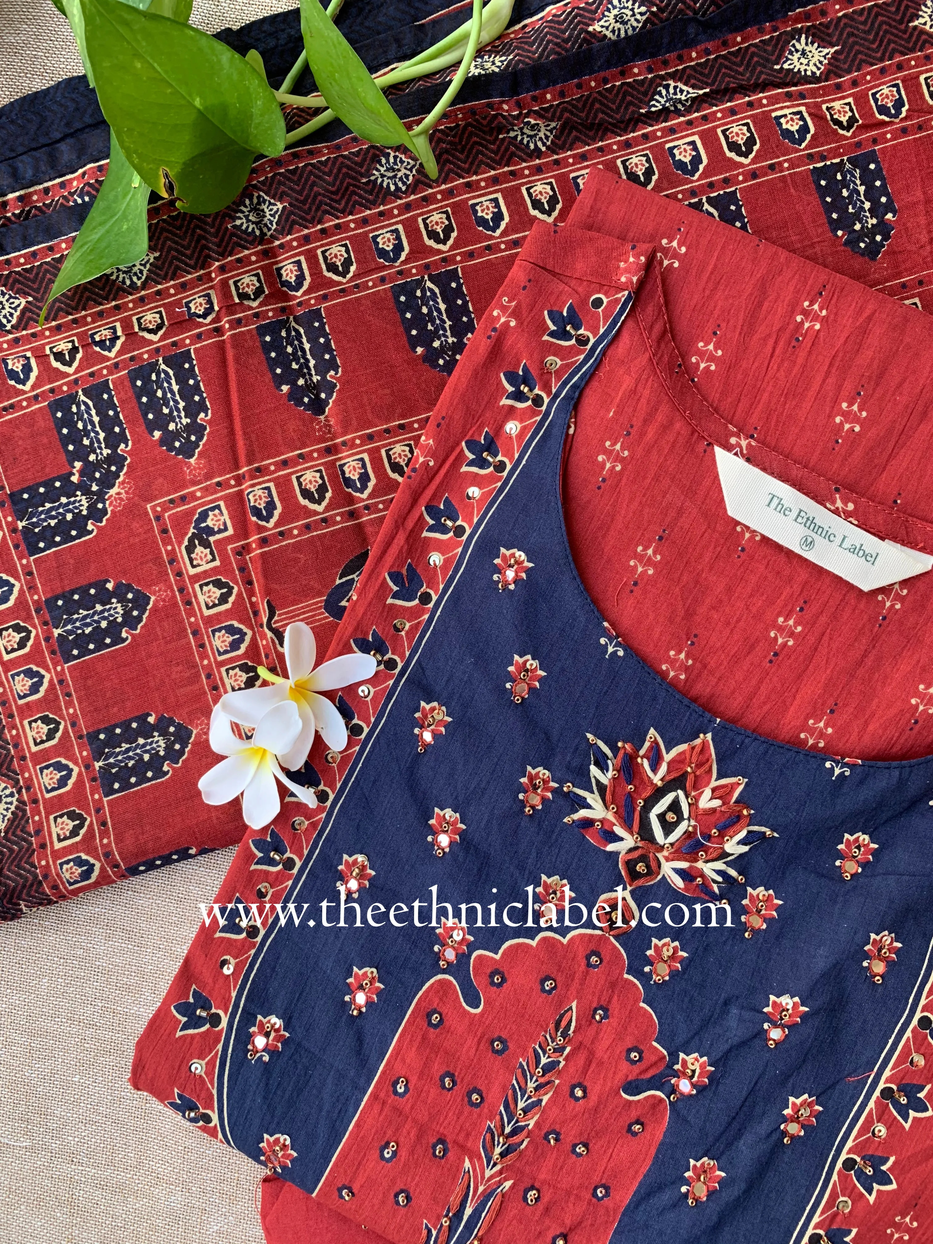 "Barkha" Jhanrokha Cotton Kurta Set(3pc)