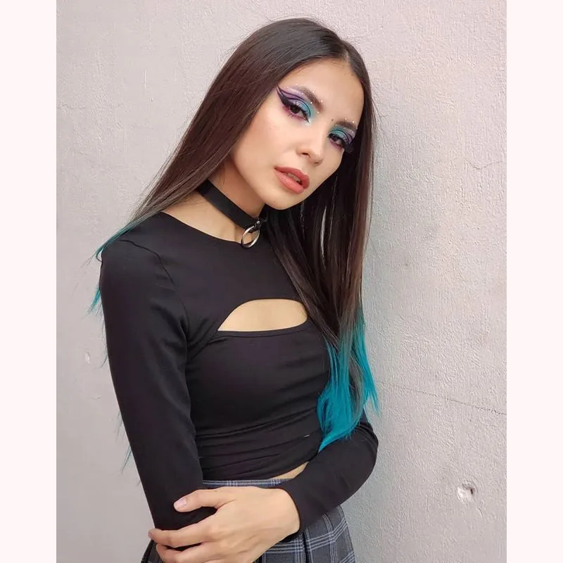 "BLACK SEXY LACE" CROP TOP K112101