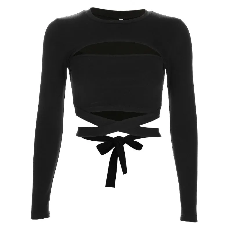 "BLACK SEXY LACE" CROP TOP K112101