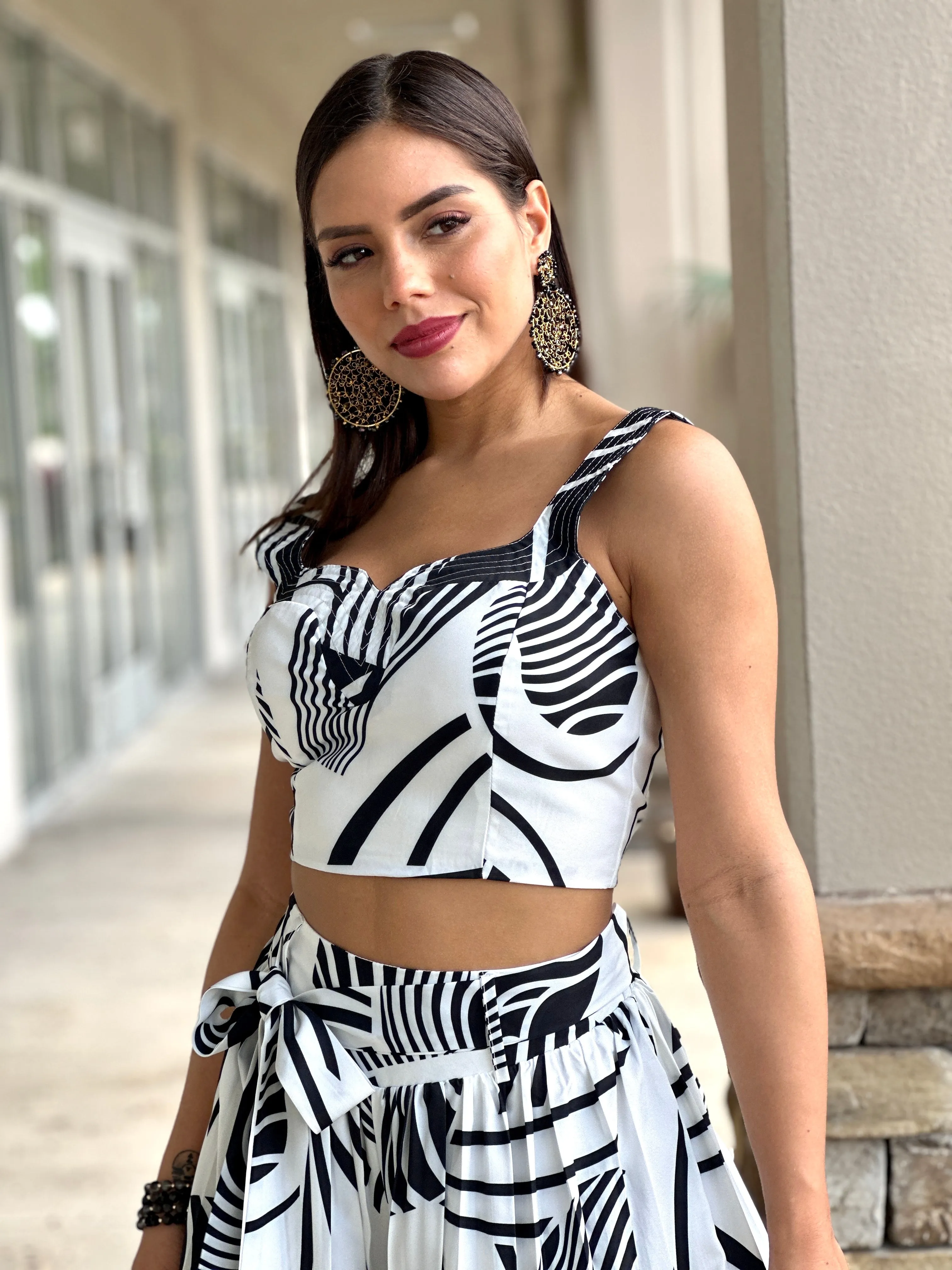 "Milla" Printed Pleated Pants Set