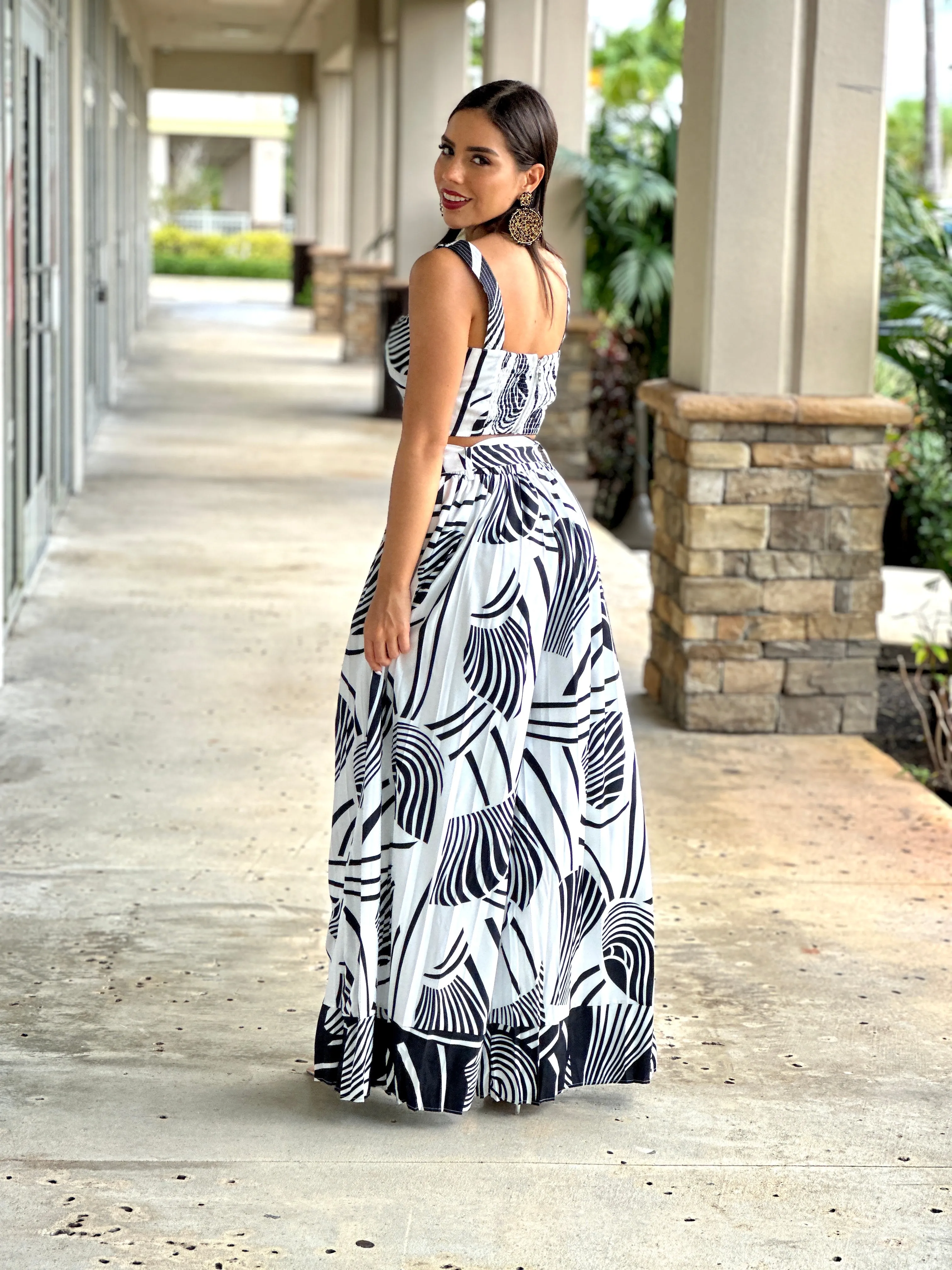 "Milla" Printed Pleated Pants Set