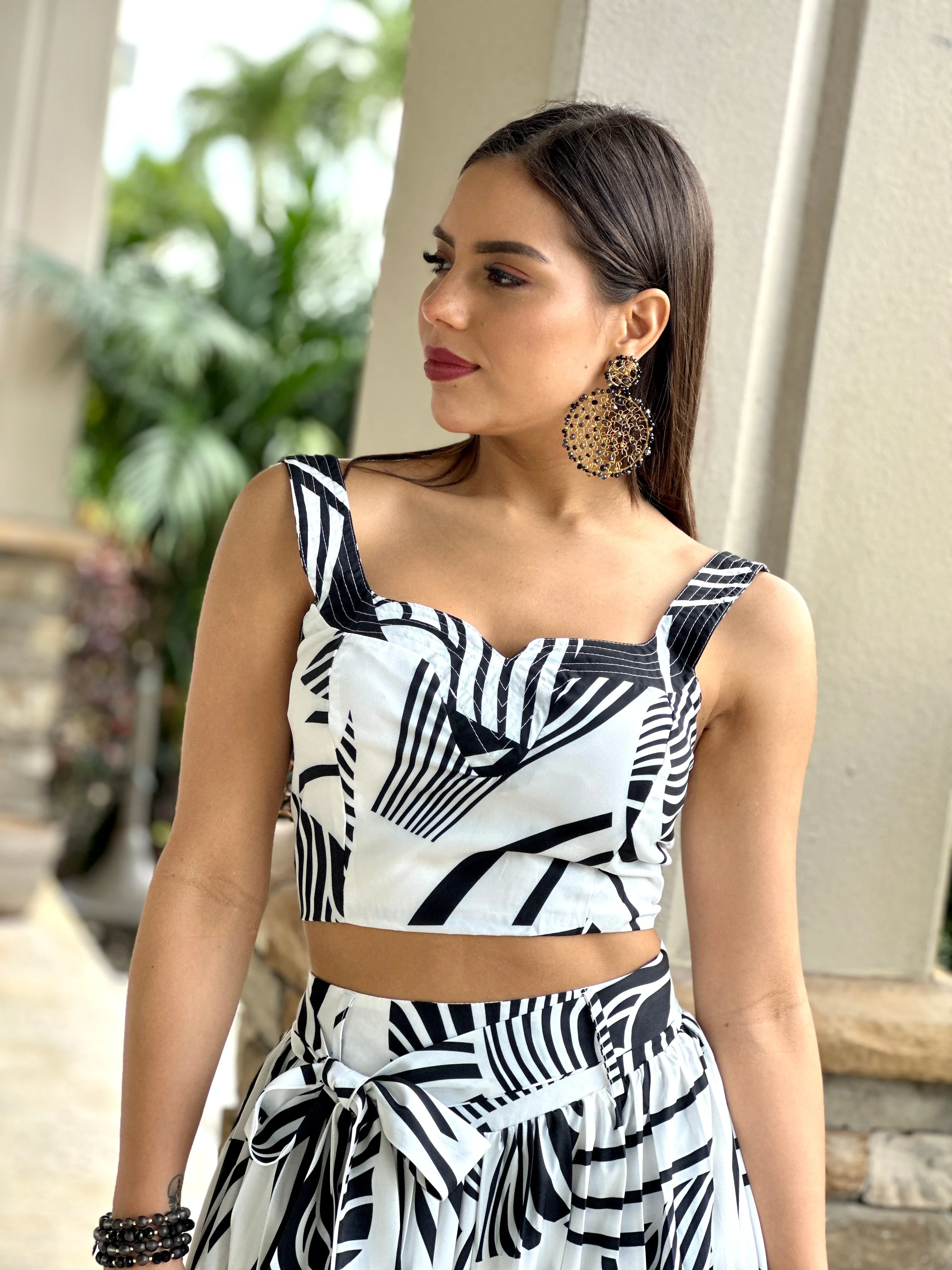 "Milla" Printed Pleated Pants Set