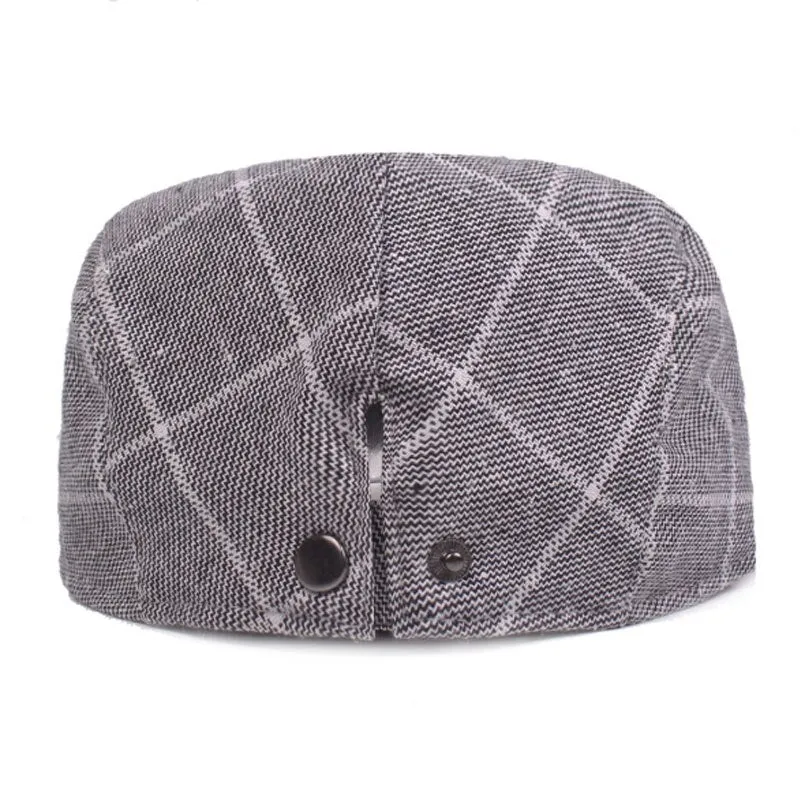 "Schneider" Plaid Cotton Flat Cap