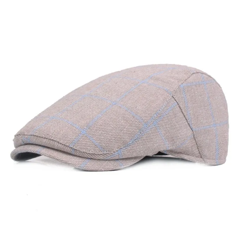 "Schneider" Plaid Cotton Flat Cap