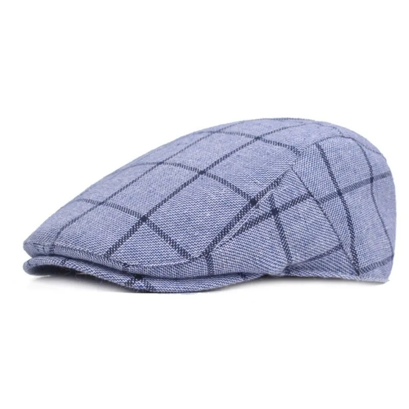 "Schneider" Plaid Cotton Flat Cap