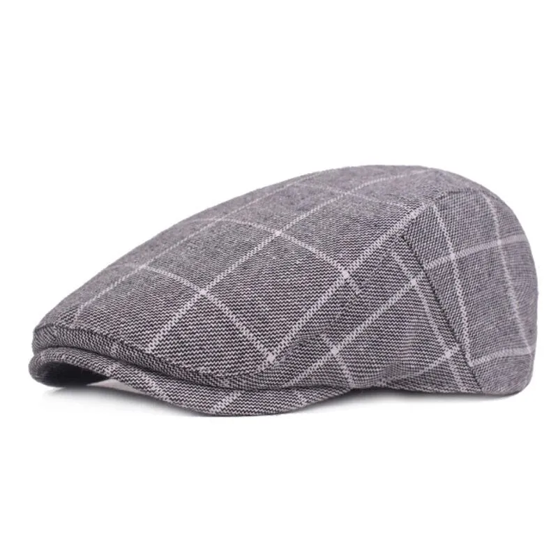 "Schneider" Plaid Cotton Flat Cap