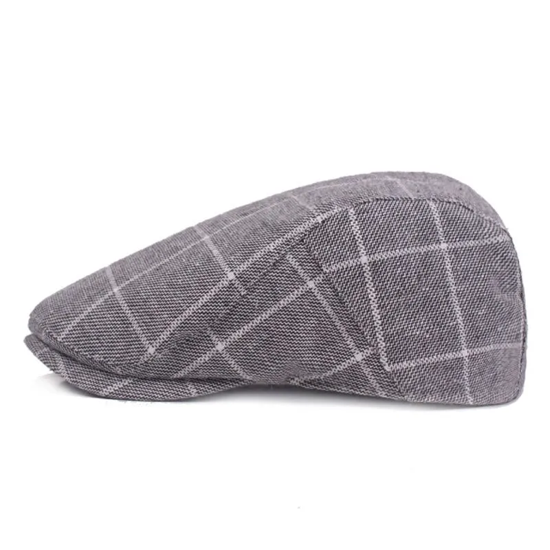 "Schneider" Plaid Cotton Flat Cap