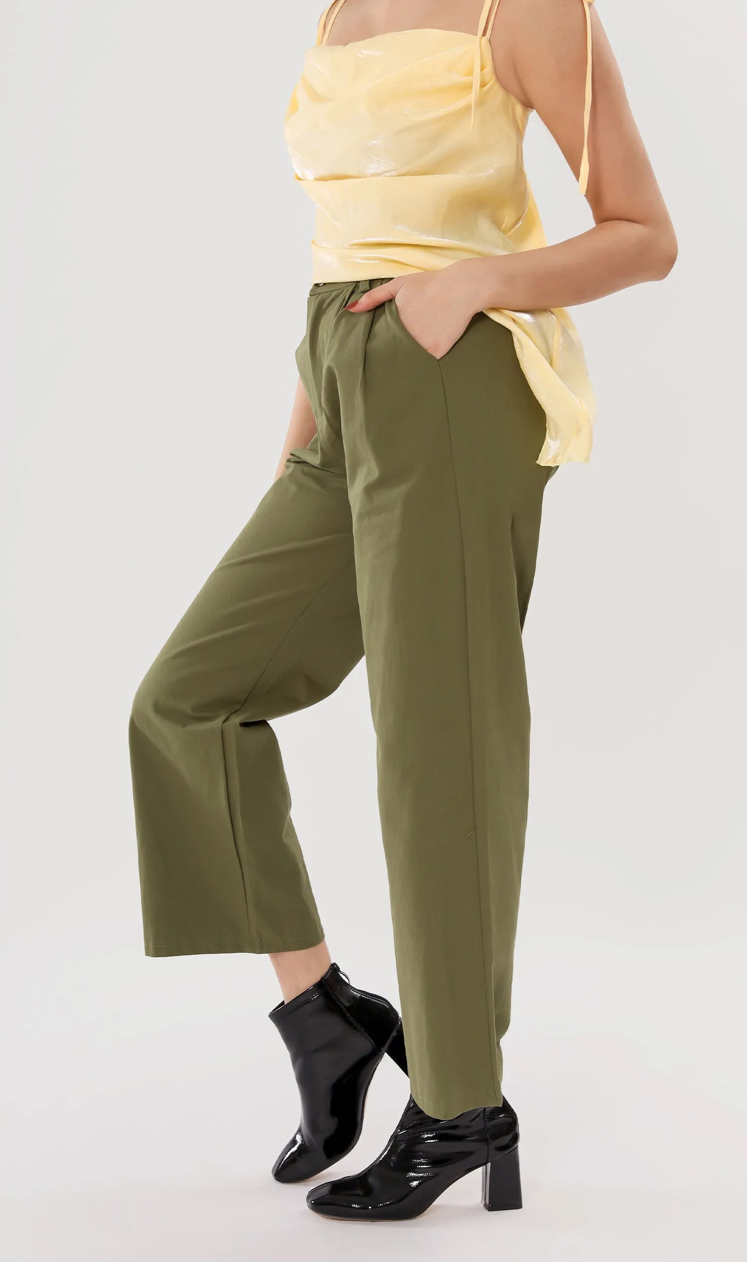 RAI Wide-Leg Pants (Army Green)