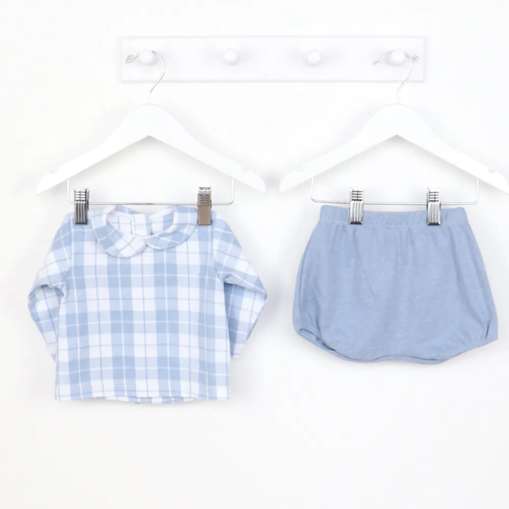 Rapife Boys Blue Check Top & Jam Pants