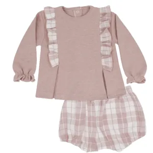 Rapife Girls Blush Check Jam Pants & Top
