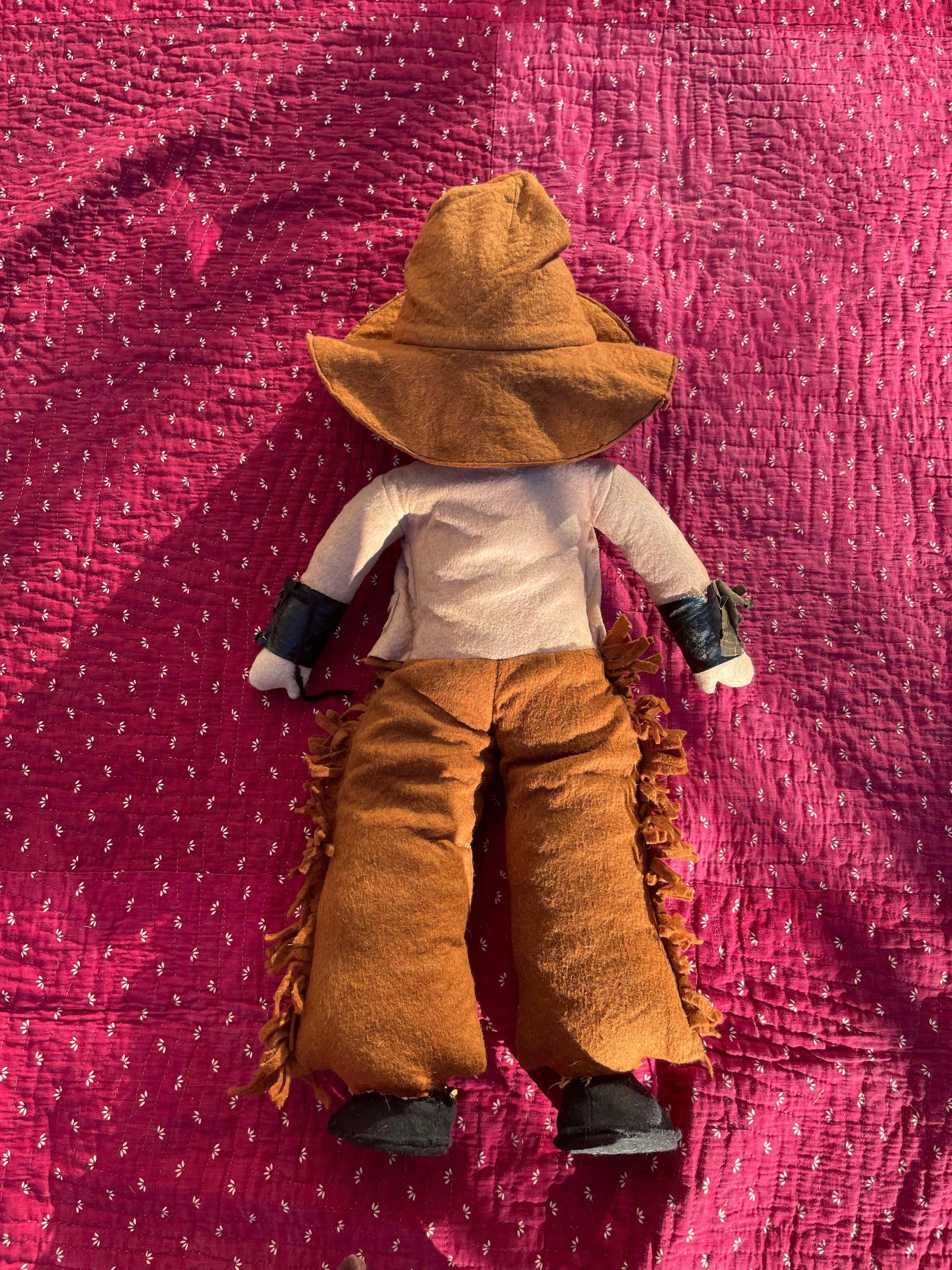 Rare Depression Era Handmade Large Straw Cowboy Doll