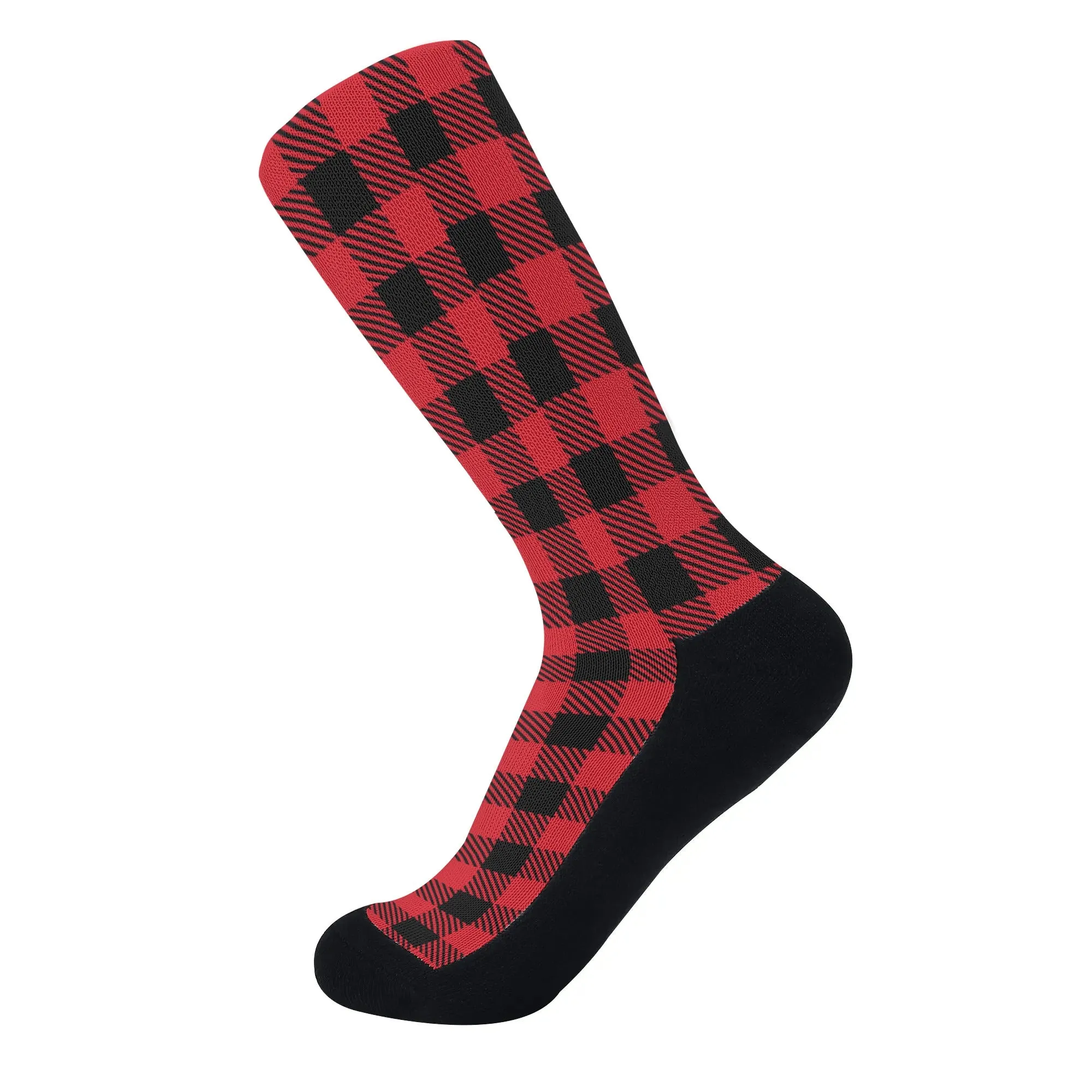 Red Buffalo Plaid Crew Socks
