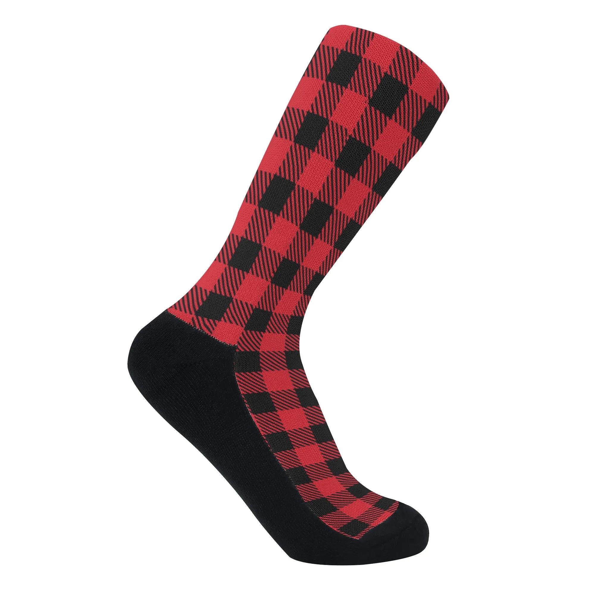 Red Buffalo Plaid Crew Socks