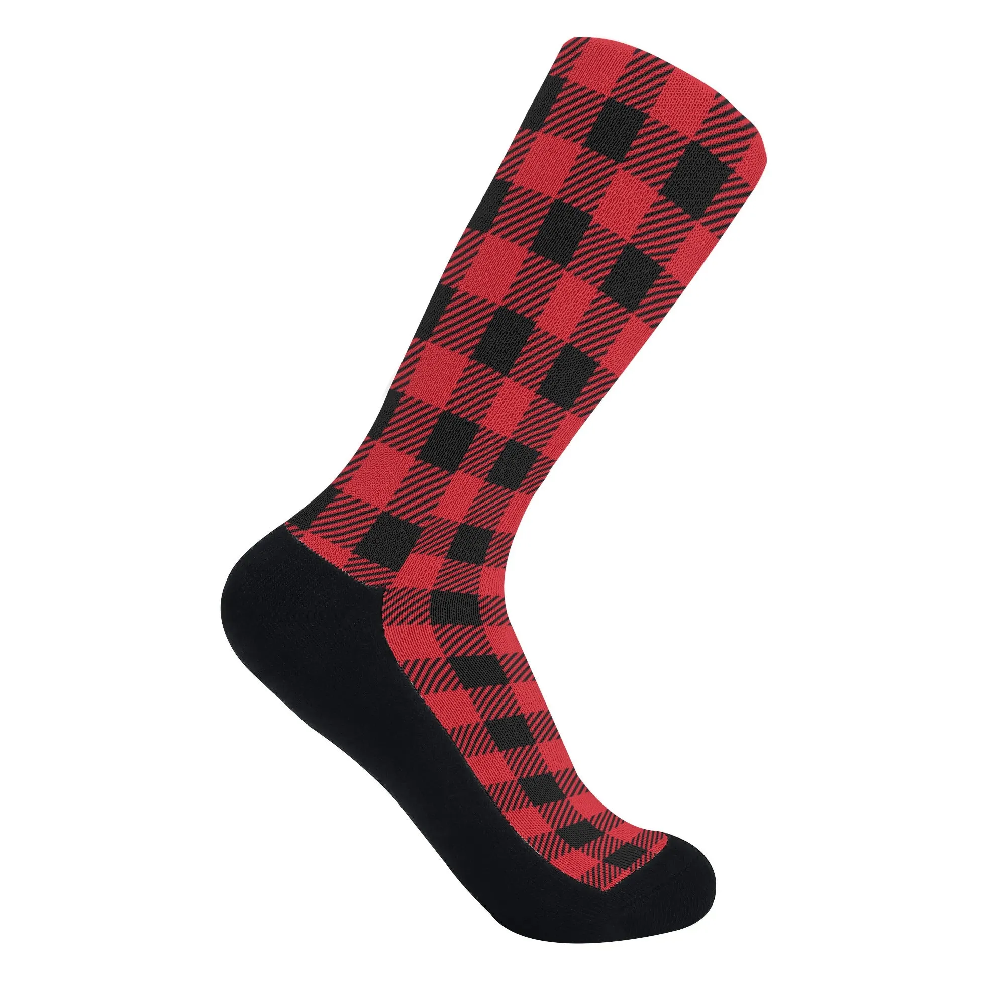 Red Buffalo Plaid Crew Socks