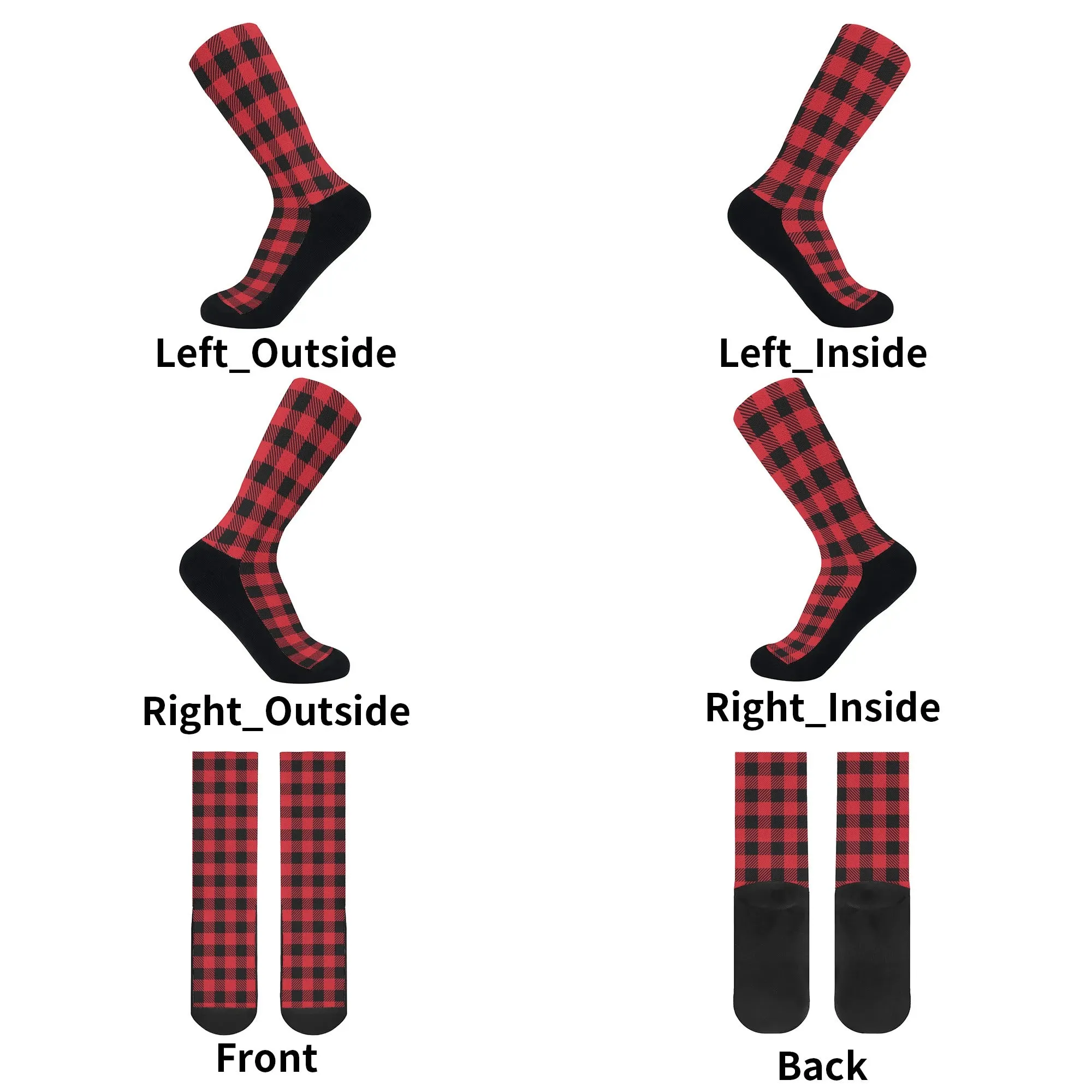 Red Buffalo Plaid Crew Socks