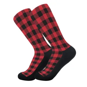 Red Buffalo Plaid Crew Socks