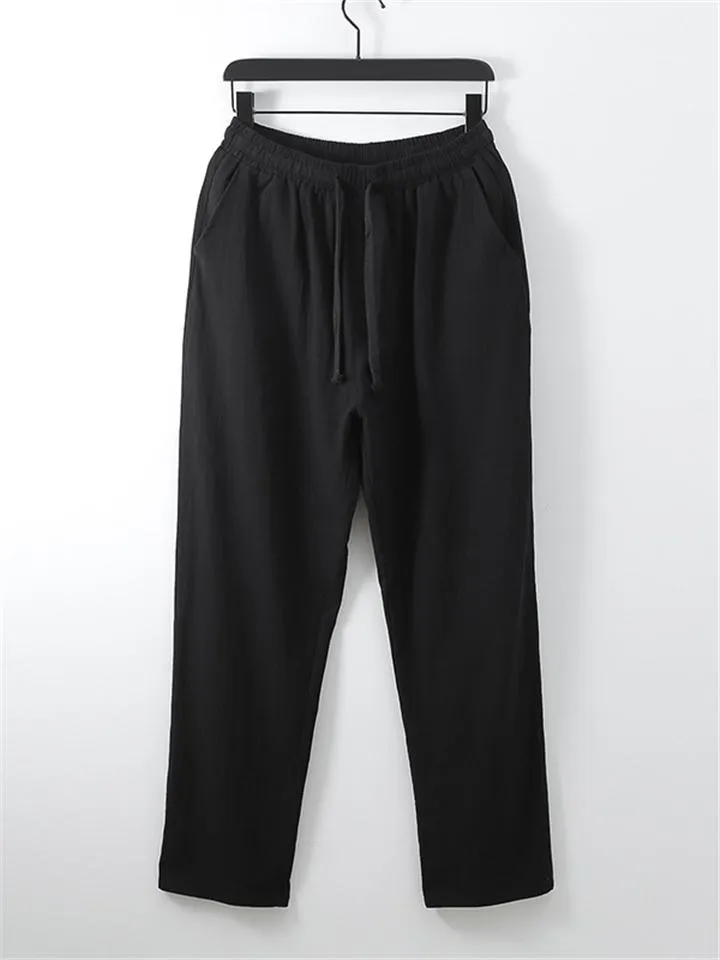 Relaxed Fit 2-Piece Outfit Notched Neck Slit Hem Shirt   Elastic Waistband Full-Length Pants