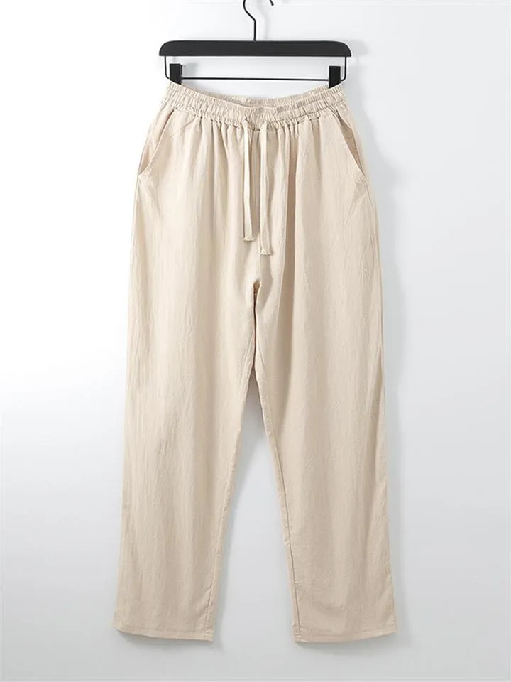 Relaxed Fit 2-Piece Outfit Notched Neck Slit Hem Shirt   Elastic Waistband Full-Length Pants