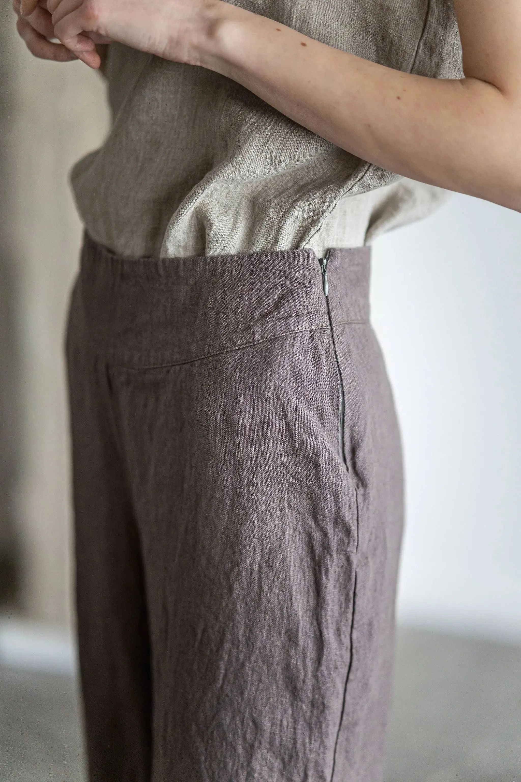 Relaxed Fit Flax Linen Pants