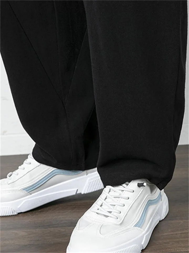 Retro Style Loose Cotton And Linen Casual Men's Plus Size Trousers