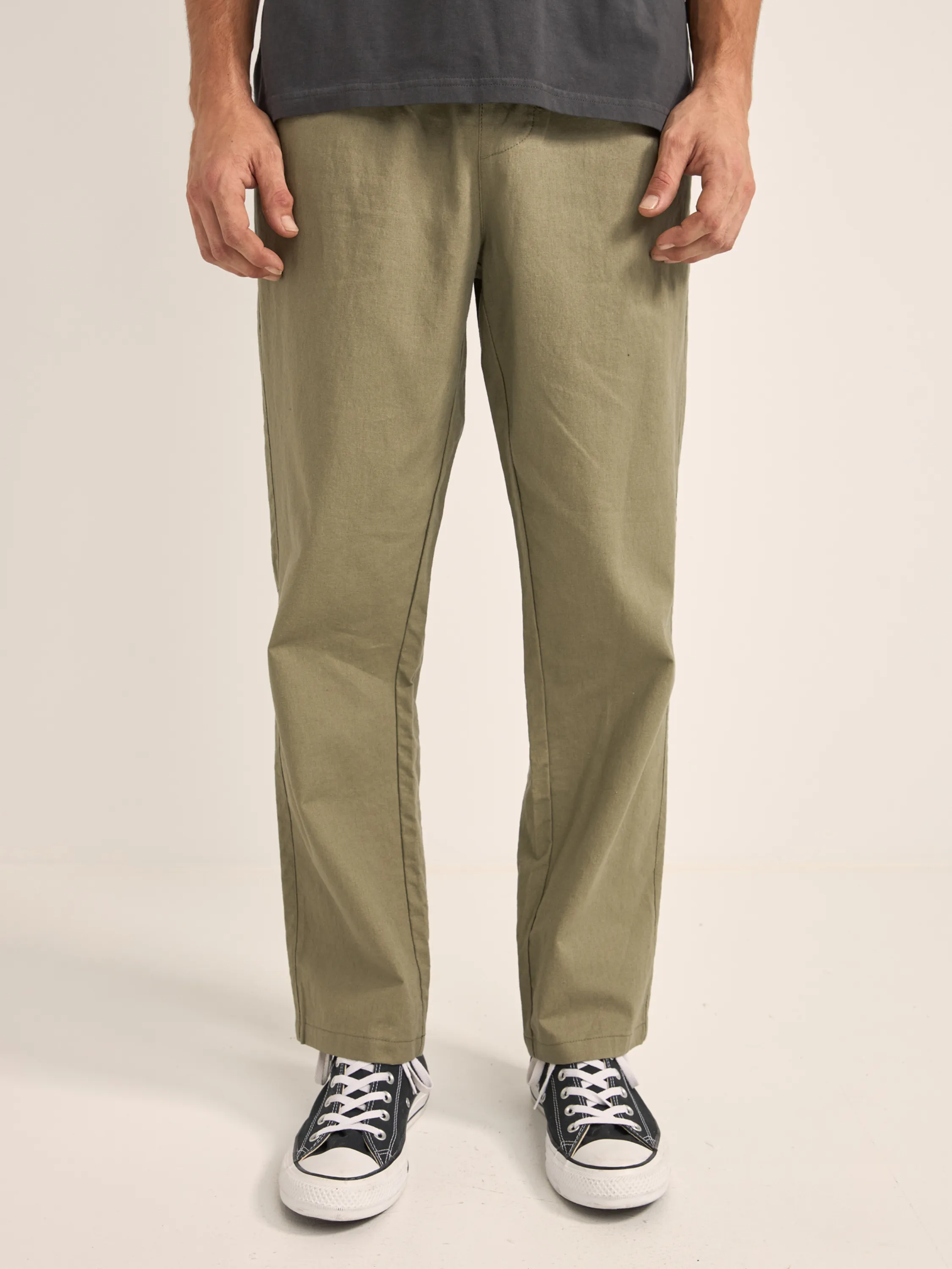 Rhythm Linen Jam Pant - Olive