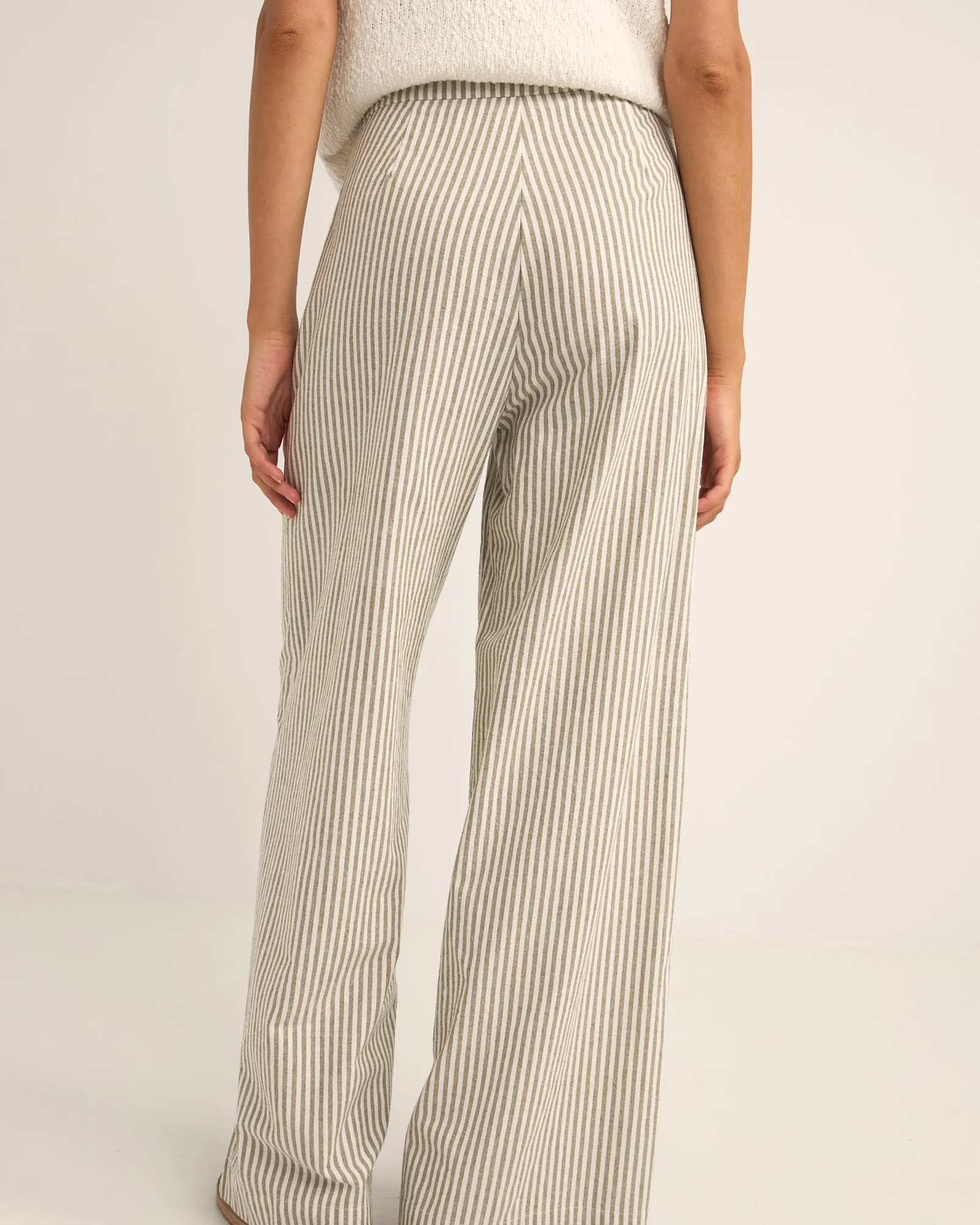 RHYTHM VALLEY STRIPE WIDE LEG PANT - IVY