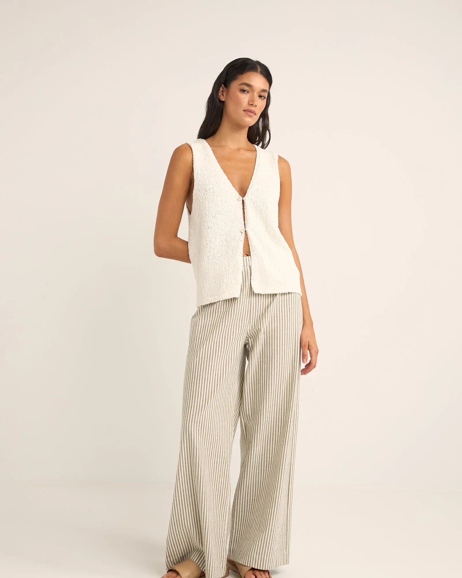 RHYTHM VALLEY STRIPE WIDE LEG PANT - IVY