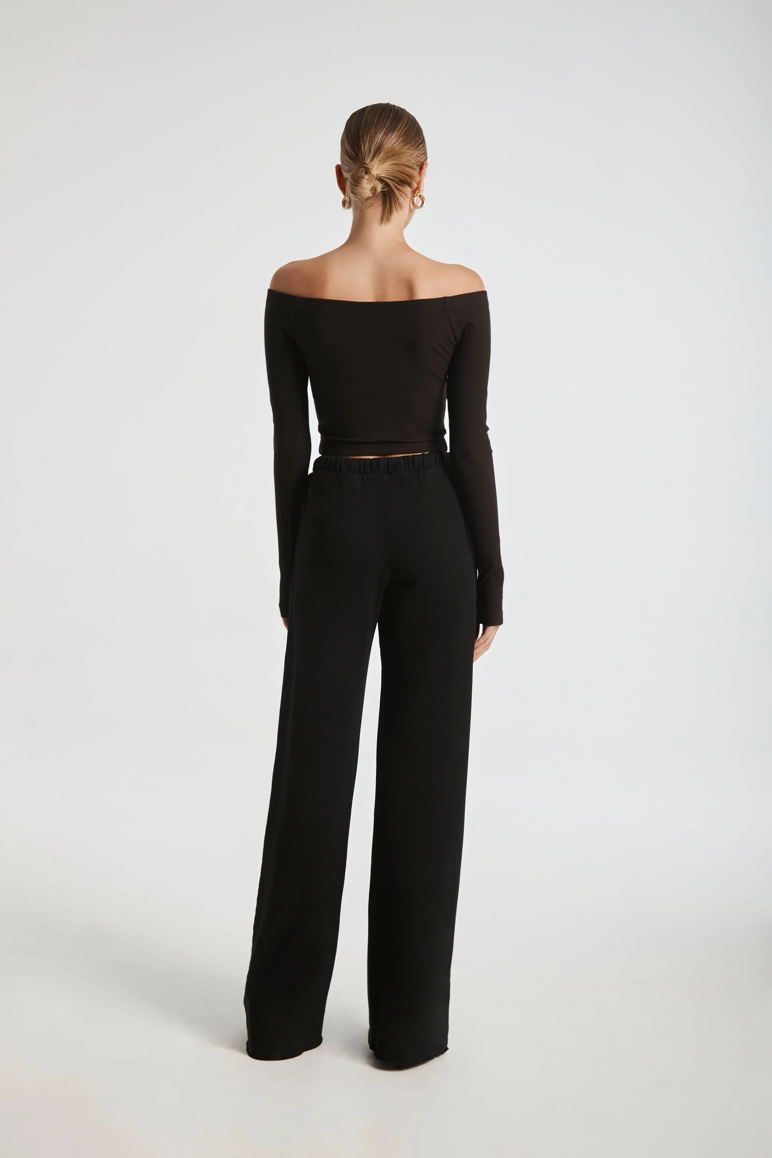 Ribbed Crop Off Shoulder Top