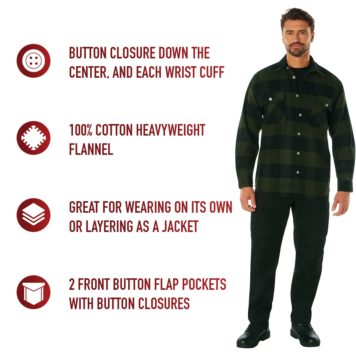 Rothco Extra Heavyweight Buffalo Plaid Flannel Shirt