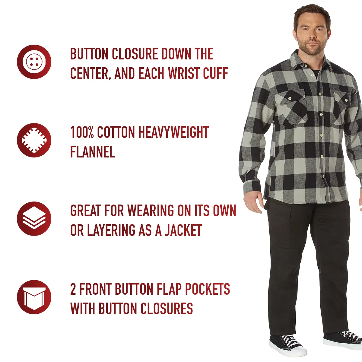 Rothco Extra Heavyweight Buffalo Plaid Flannel Shirt