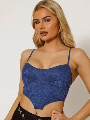 Royal Blue Lace Corset Top