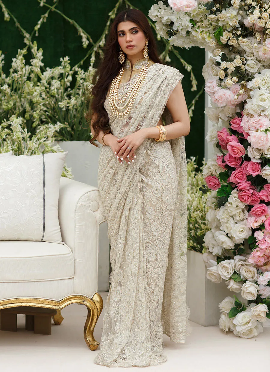 RUBINA SILVER SAREE