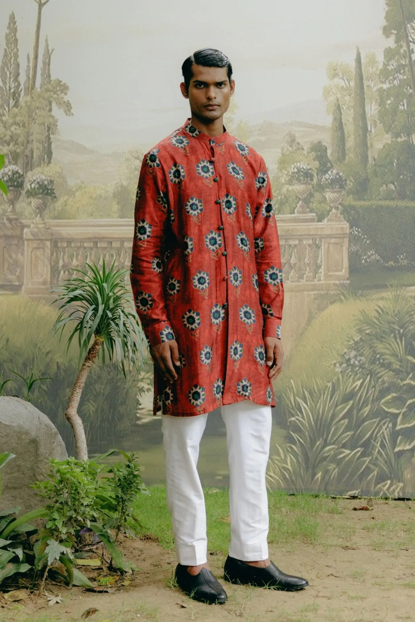 Ruby red kurta set
