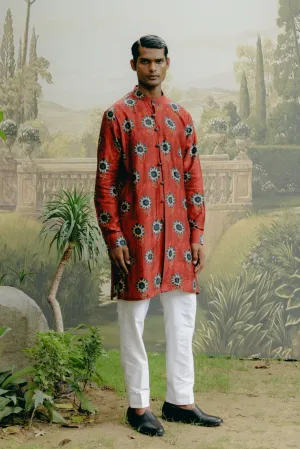 Ruby red kurta set