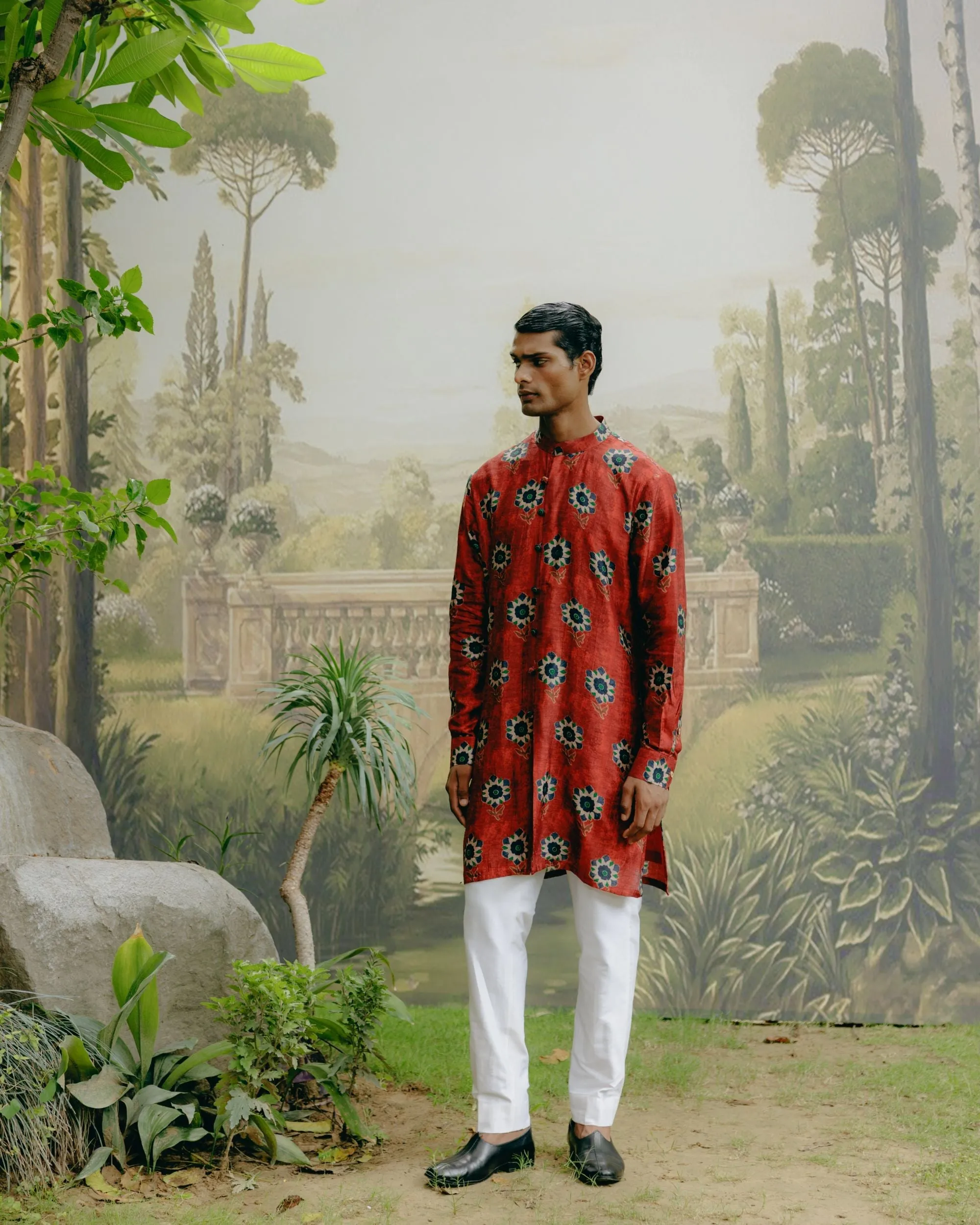 Ruby red kurta set