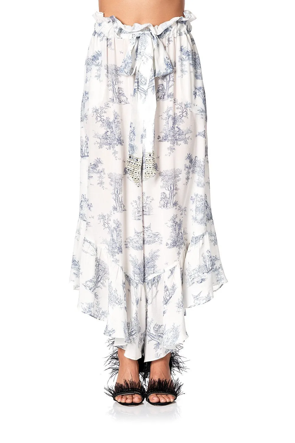 RUFFLE HEM PANTS WITH TIE SOUTHERN BELLE