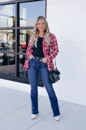 Rural Relaxation Plaid Flannel - Burgundy