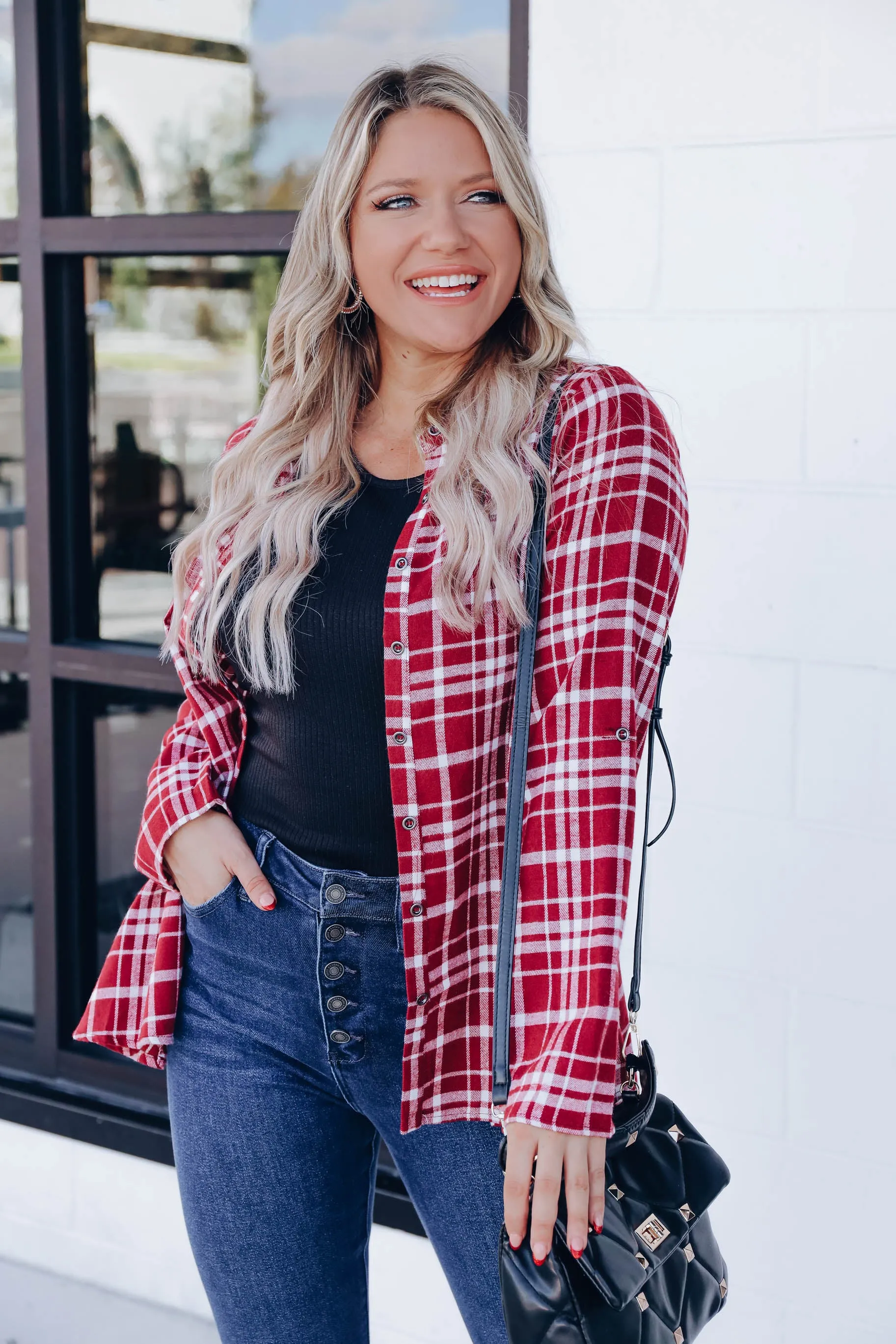 Rural Relaxation Plaid Flannel - Burgundy