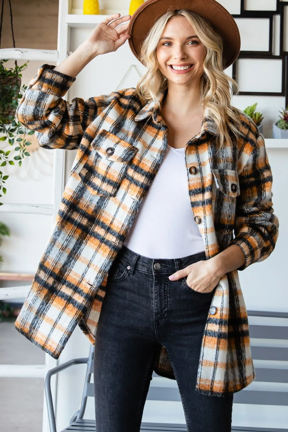 Rust Plaid flannel jacket * on sale *