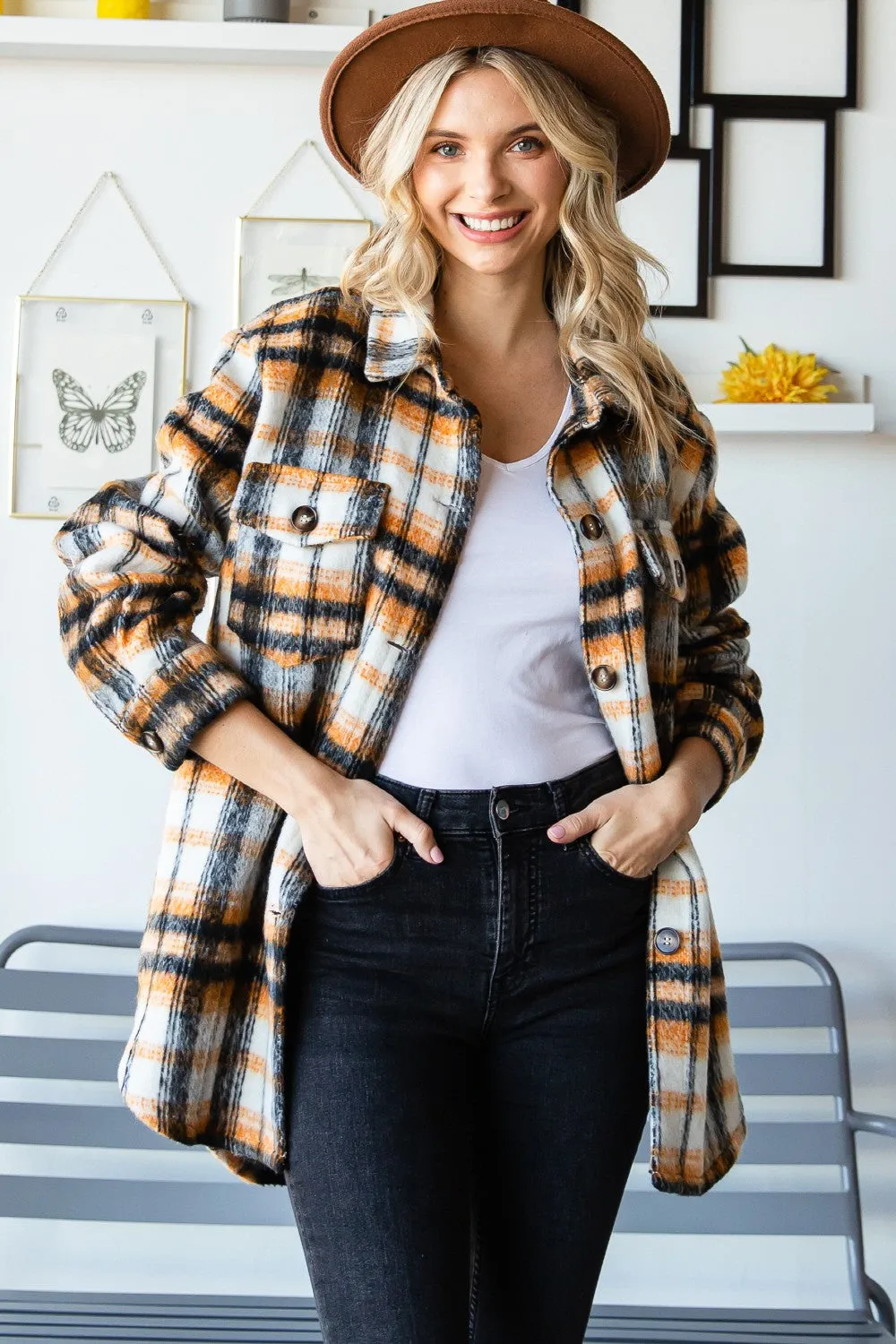 Rust Plaid flannel jacket * on sale *