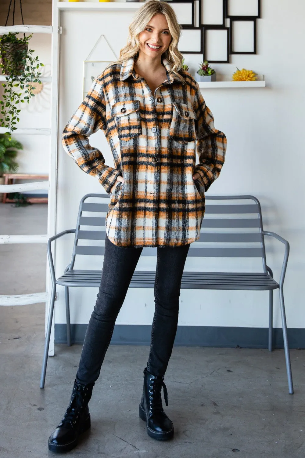 Rust Plaid flannel jacket * on sale *