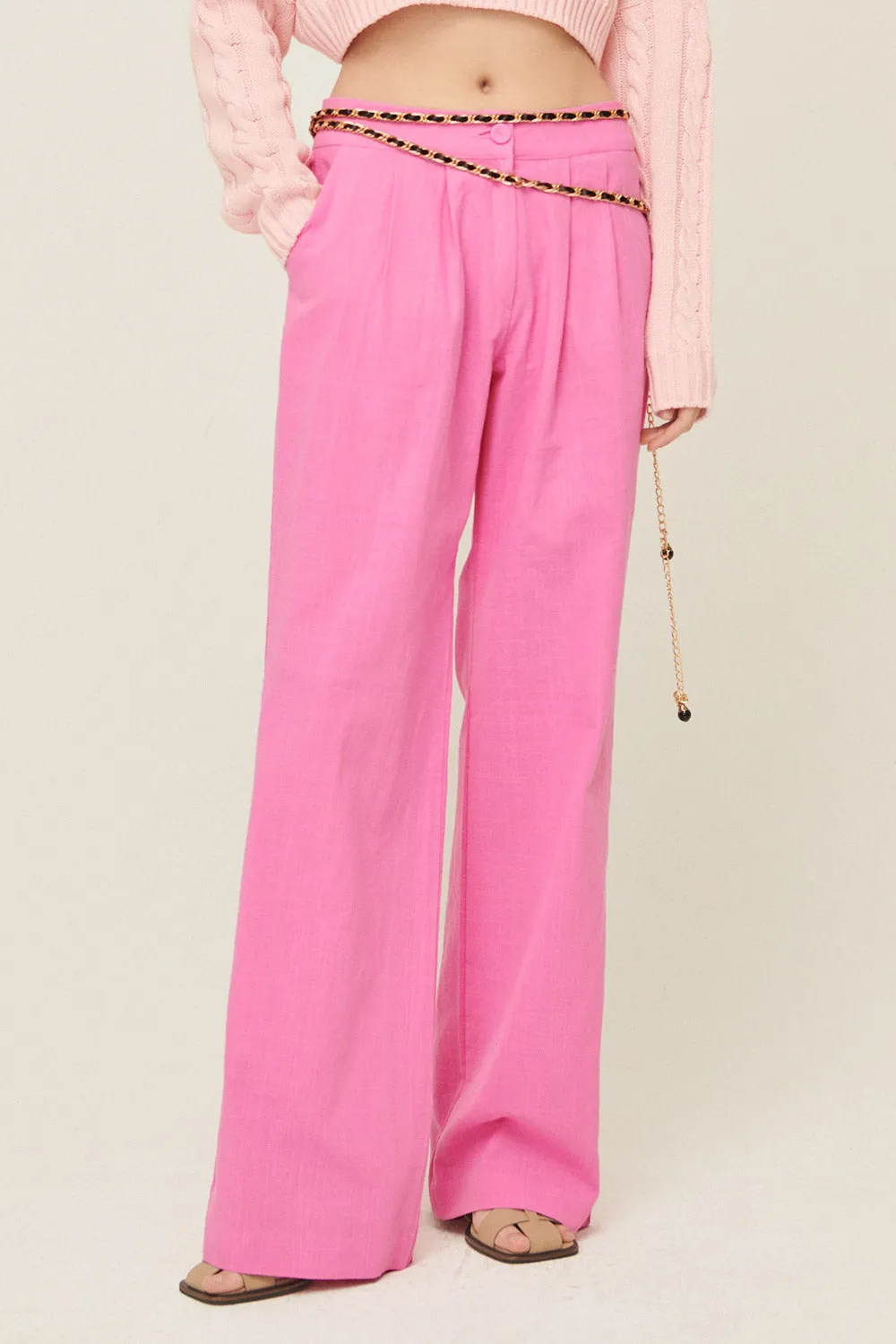 Sabrina Pintucked Wide Pants