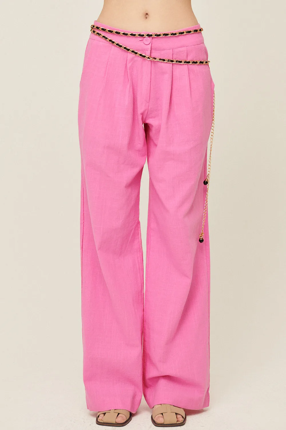 Sabrina Pintucked Wide Pants