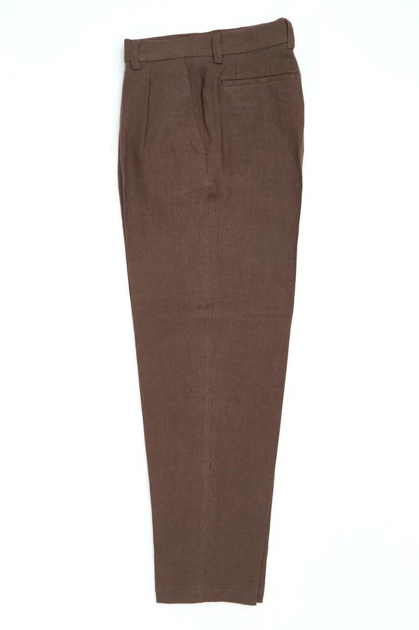 Salvatore Piccolo Pants Marcello BMN13 Linen Brown