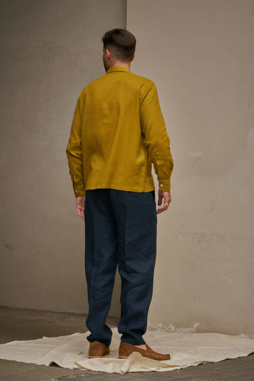 Salvatore Piccolo Pants Marcello BMN18 Linen Navy