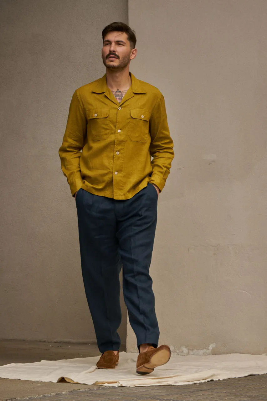 Salvatore Piccolo Pants Marcello BMN18 Linen Navy