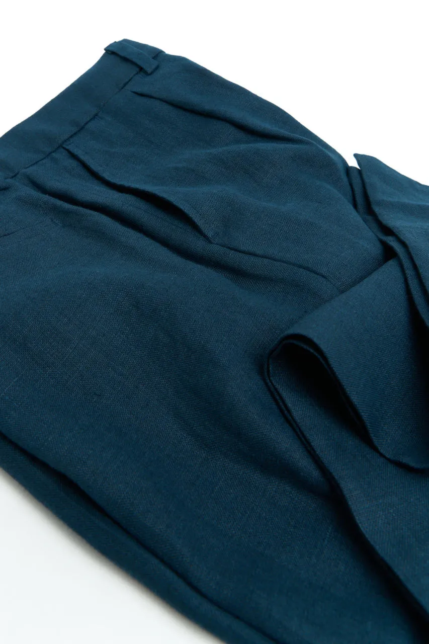 Salvatore Piccolo Pants Marcello BMN18 Linen Navy